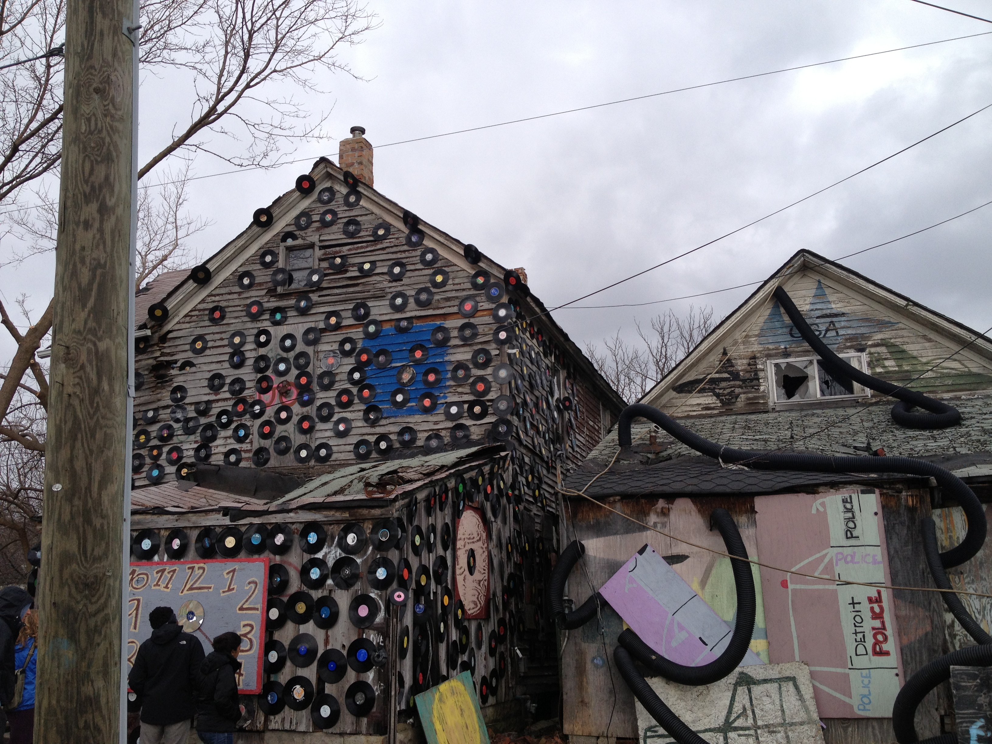 The record house in a art display in Detroit.