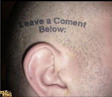 Too bad he spelled "comment" wrong.... lol