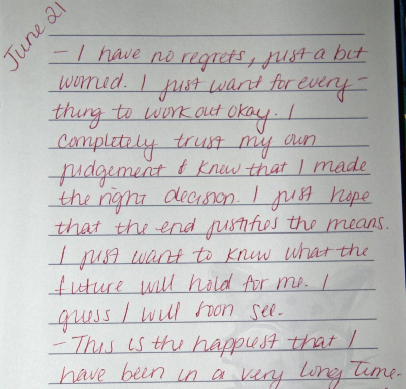 A paragraph from Casey Anthony's journal just 5 days after Caylee was last seen..