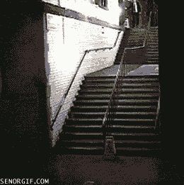 drunk falling down stairs gif - Senorgif.Com