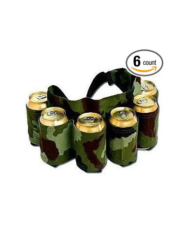 camo beer belt - 6 count