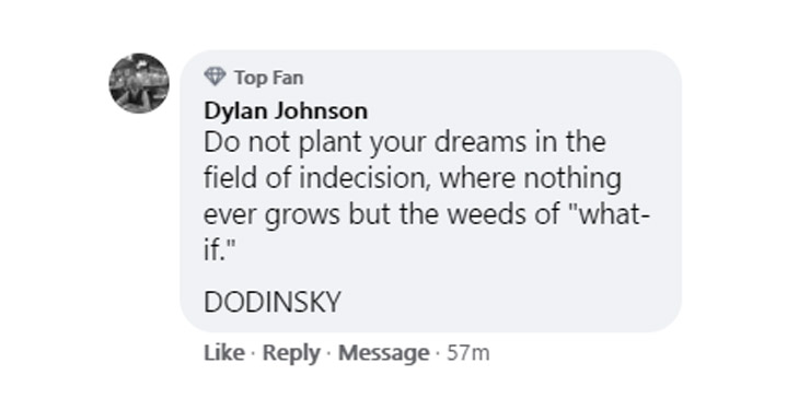 profound quotes - diagram - Top Fan Dylan Johnson Do not plant your dreams in the field of indecision, where nothing ever grows but the weeds of "what if." Dodinsky Message 57m
