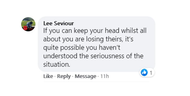 profound quotes - number - Lee Seviour If you can keep your head whilst all about you are losing theirs, it's quite possible you haven't understood the seriousness of the situation. 1 Message11h