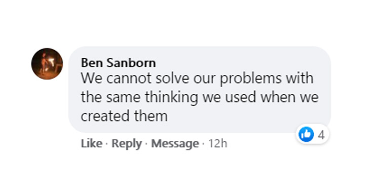 profound quotes - Schistosomatidae - Ben Sanborn We cannot solve our problems with the same thinking we used when we created them Message 12h 4