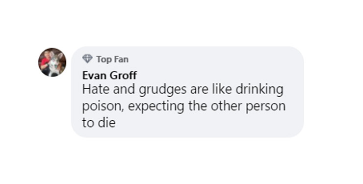 profound quotes - multimedia - Top Fan Evan Groff Hate and grudges are drinking poison, expecting the other person to die
