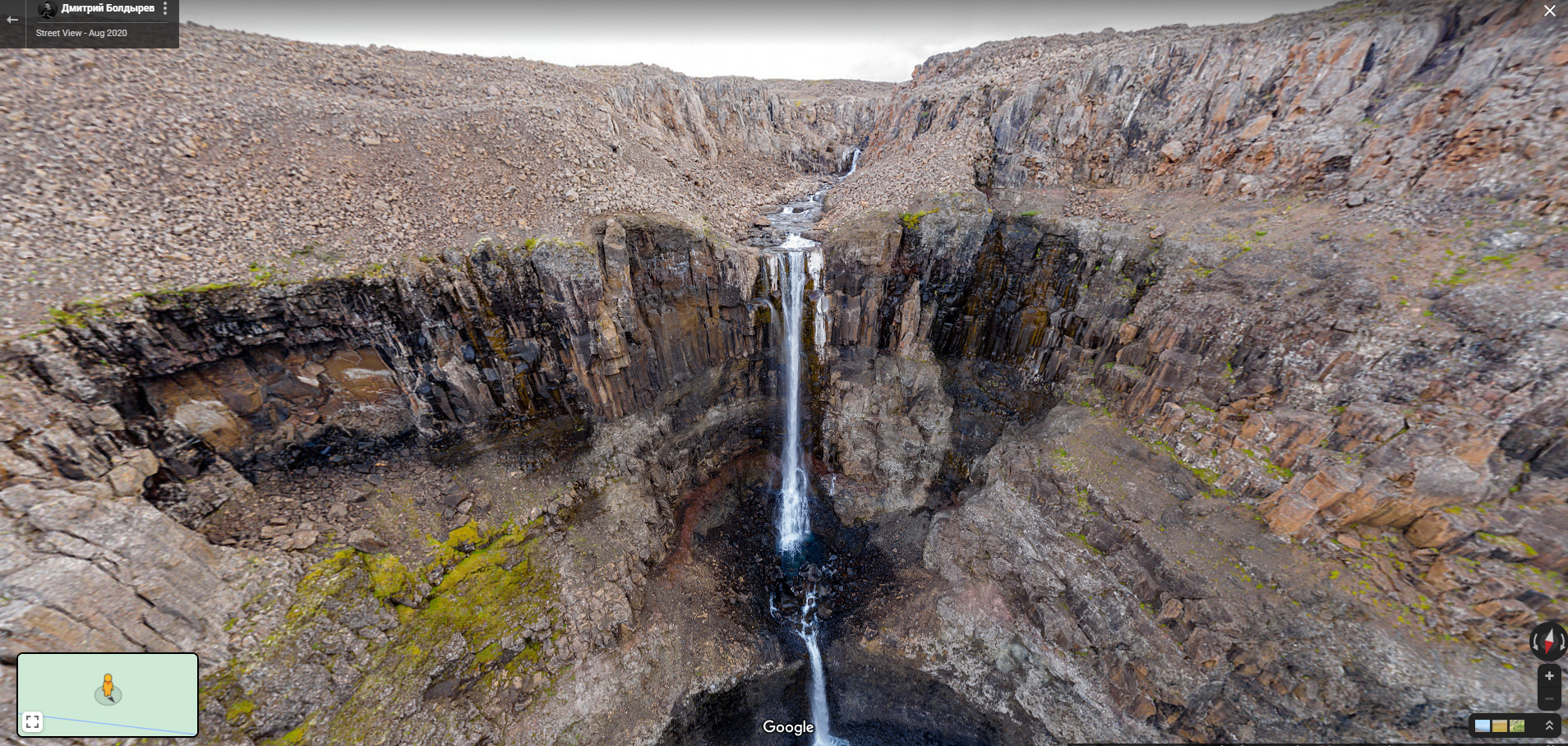 cool places on google earth - waterfall - Google