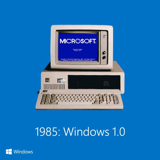 nostalgic pics - pc windows 1.0 - Windows Microsoft. Gel Core, 195, He im 1985 Windows 1.0