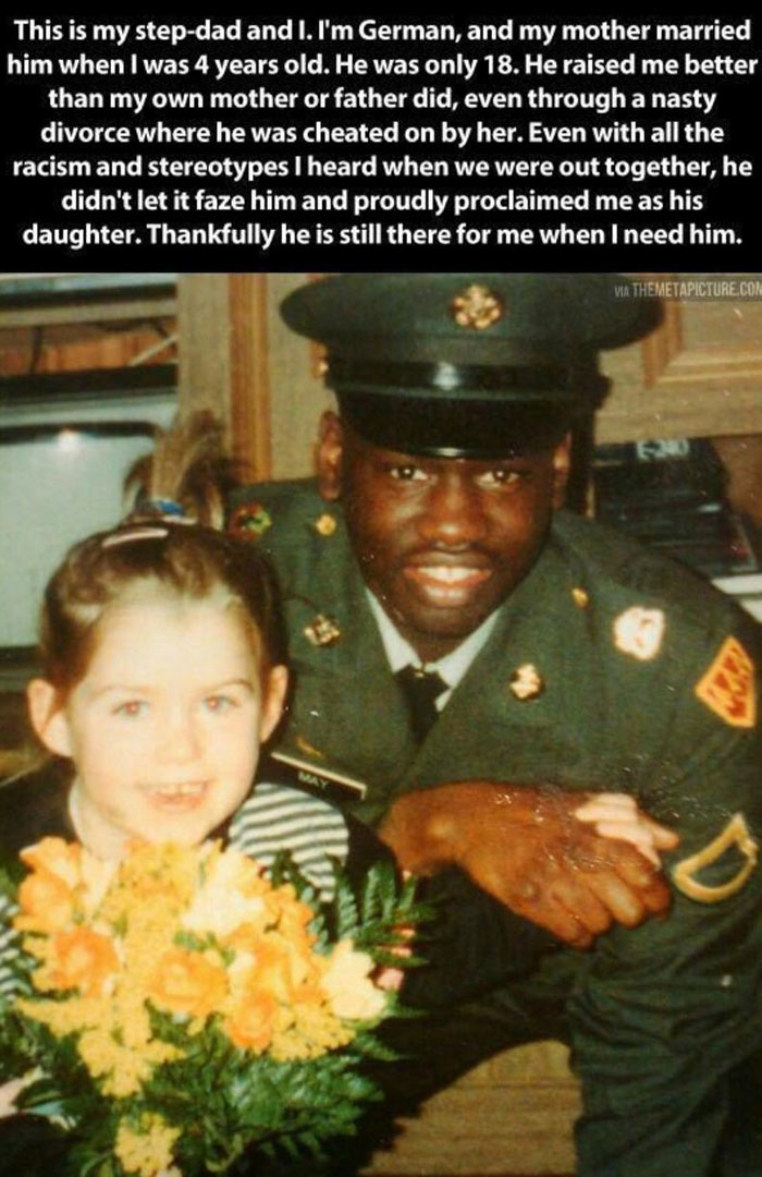 feel good friday wholesome memes - photo caption - This is my stepdad and I. I'm German, and my mother married him when I was 4 years old. He was only 18. He raised me better than my own mother or father did, even through a nasty divorce where he was chea