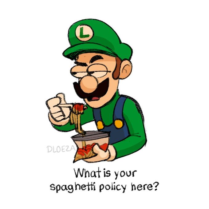 super mario bros memes - spaghetti policy luigi - Dloeza Fazer What is your spaghetti policy here?