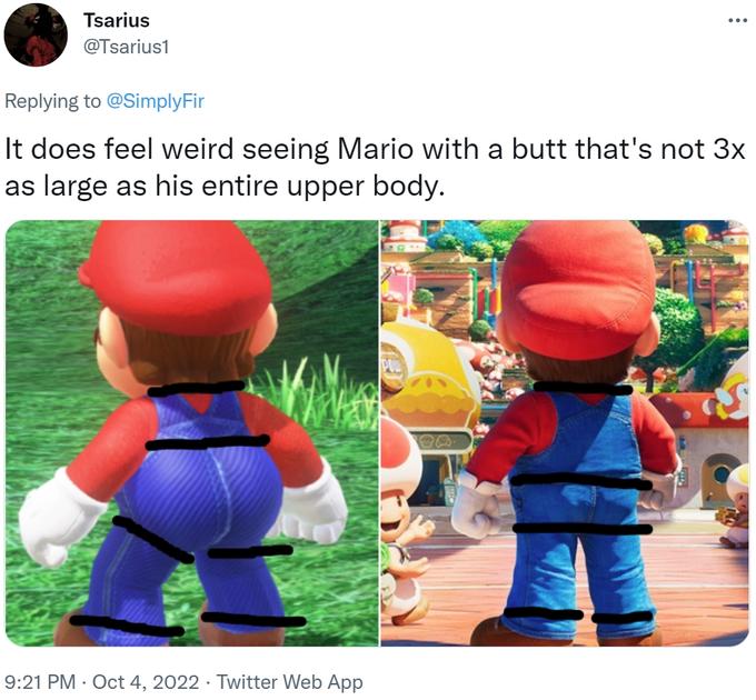 super mario bros memes - Tsarius It does feel weird seeing Mario with a butt that's not 3x as large as his entire upper body. . Twitter Web App