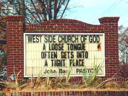 churches can get away with putting stuff like that on signs