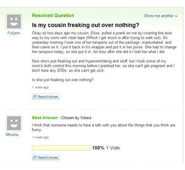 Another Yahoo Answer Fail Gallery
