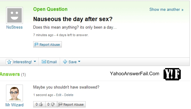 Yahoo Answer Fails