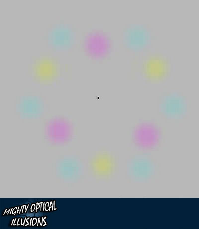 Stare at the center and the colors will disappear.