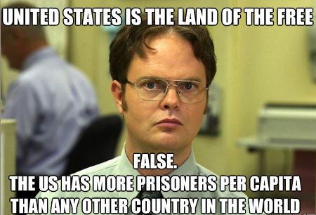 dwight the office - United States Is The Land Of The Free False. The Us Has More Prisoners Per Capita Thanany Other Country In The World