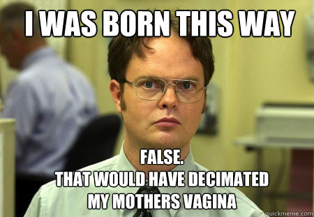 hayley meme - I Was Born This Way False. That Would Have Decimated My Mothers Vagina