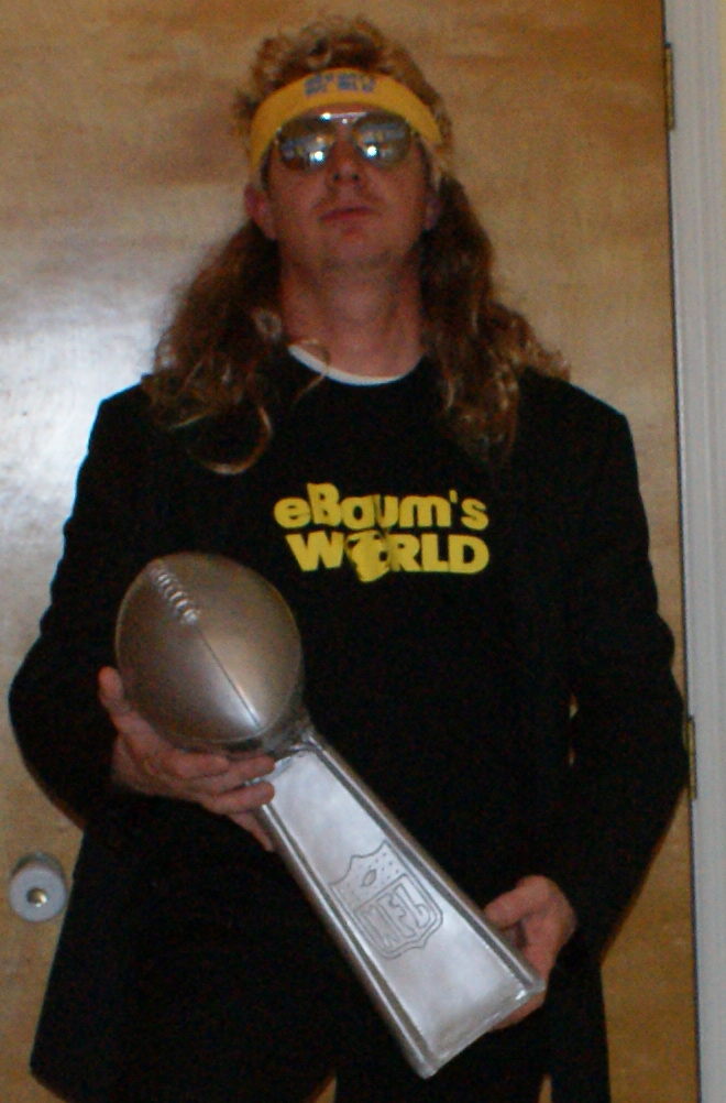  The first annual presentation of the EBW Lombardi Trophy to IMTHEGENIUS for his unprecedented talent at winning the Ebaumsworld Fantasy Football League! I humbly bestow the trophy to you in your eternal greatness! 
