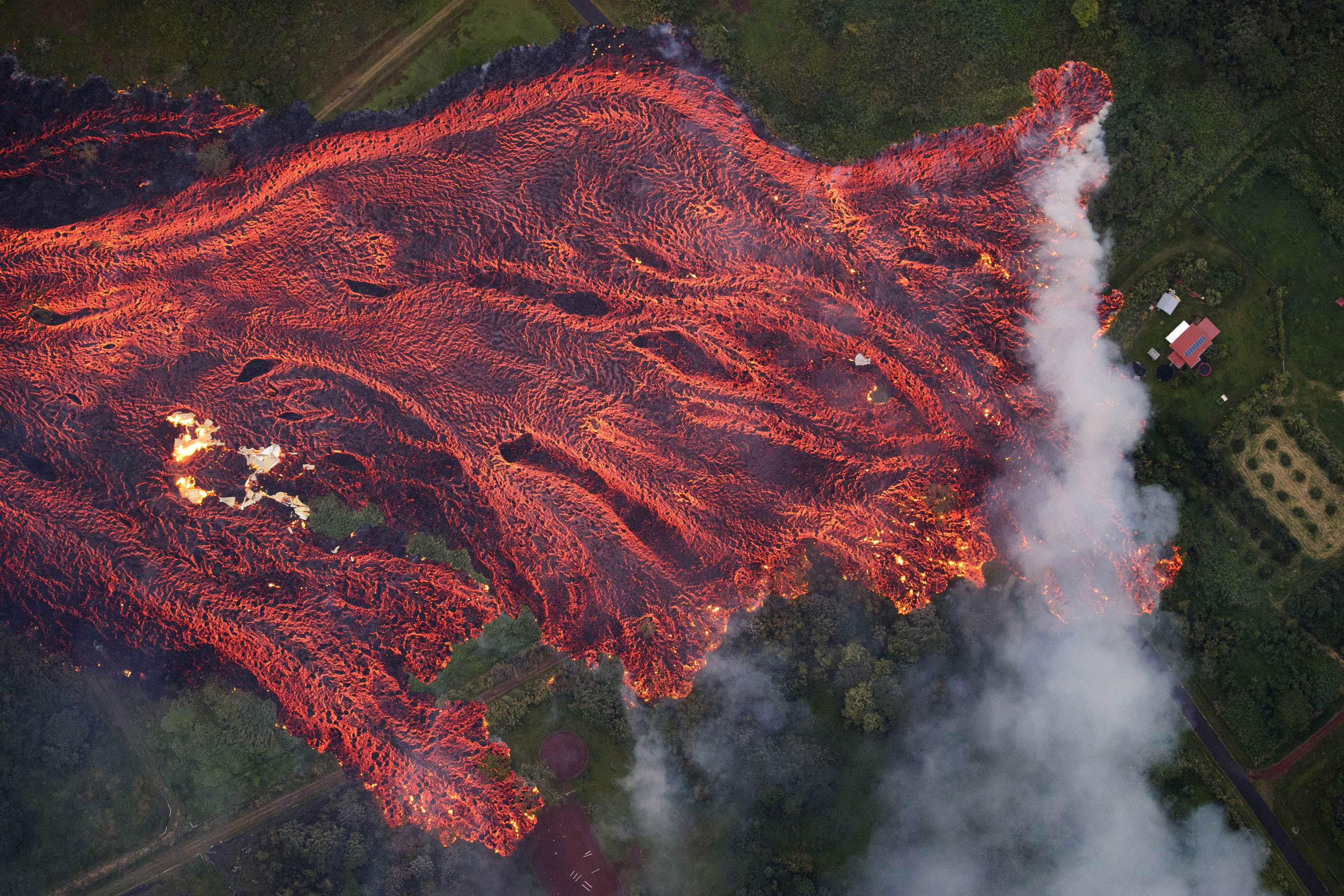 Kilauea lava consumes a home May 19th in Pahoa, Hawaii
