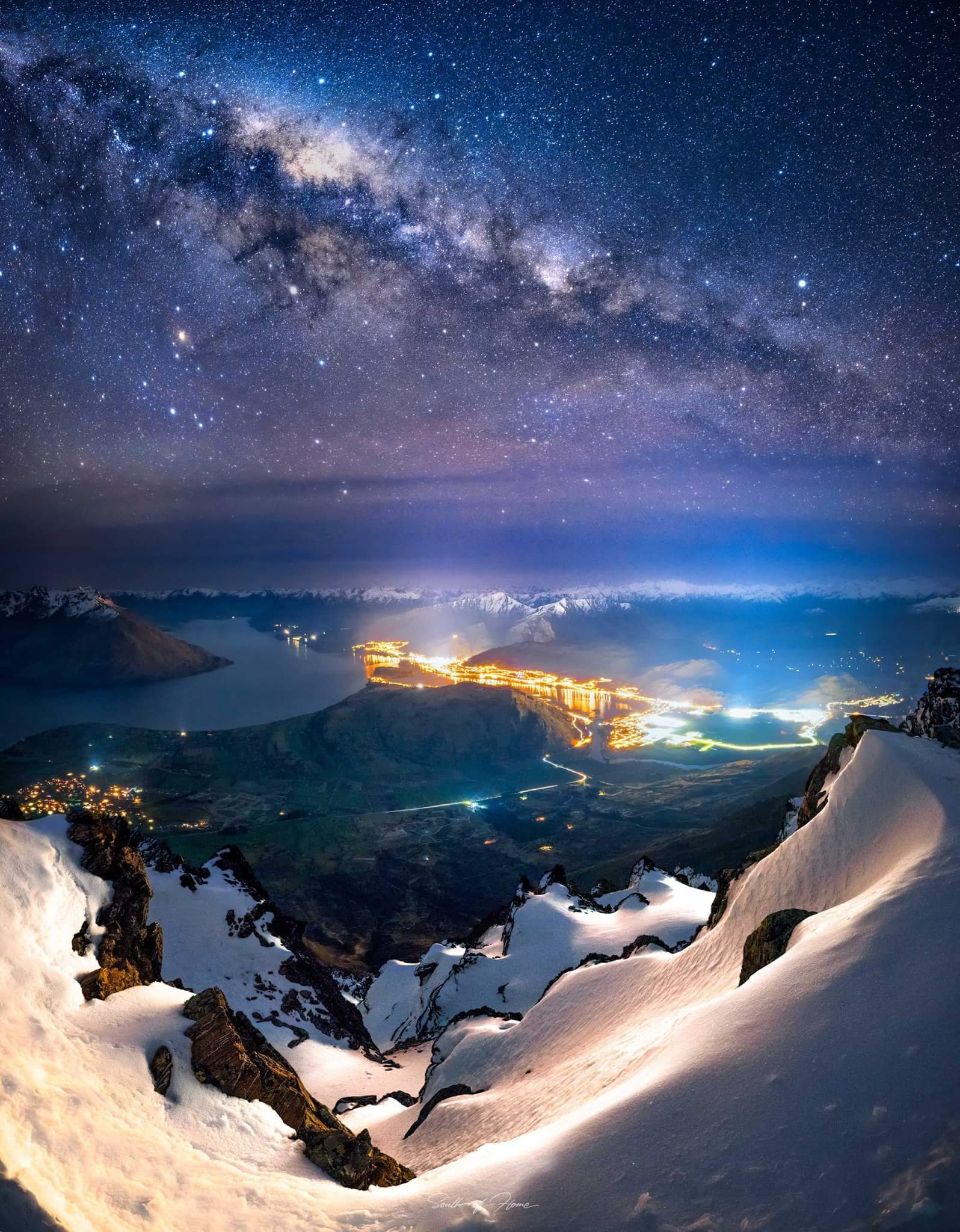 Long exposure Milky Way over Queenstown, New Zealand