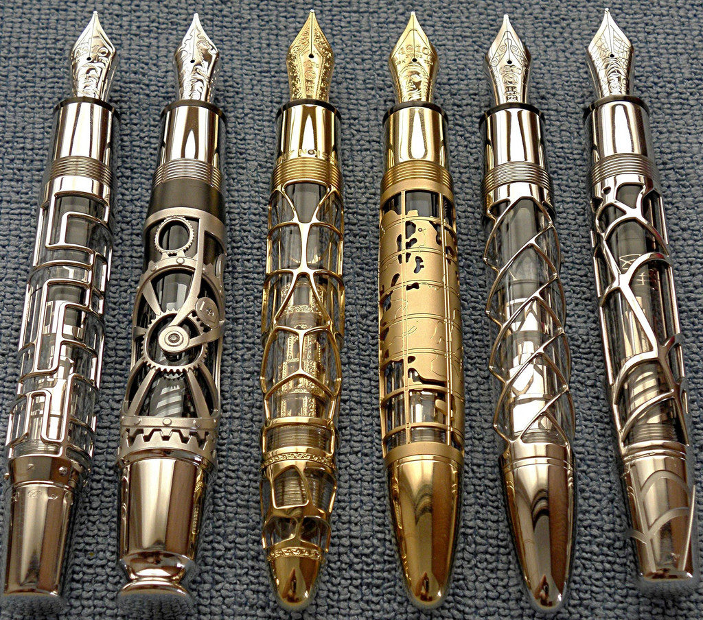 Montblanc skeleton pens, around $30k each on eBay