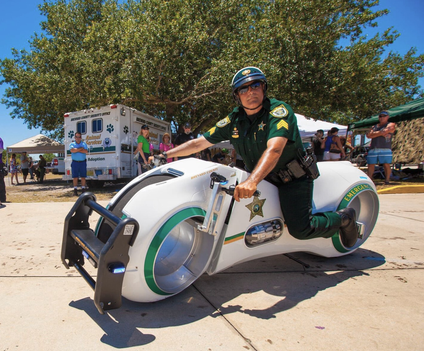 Parker Brothers Concepts 100mph futuristic motorbike donated to the Brevard County Sheriff's Office, Florida (Alex Schierholtz)