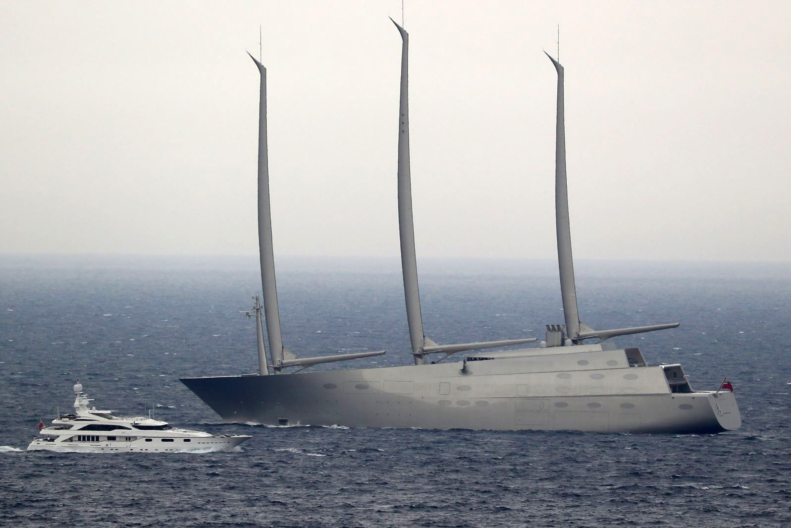 470 million dollar Sailing Yacht A, owned by Russian tycoon Andrey Melnichenko (AP photo)
