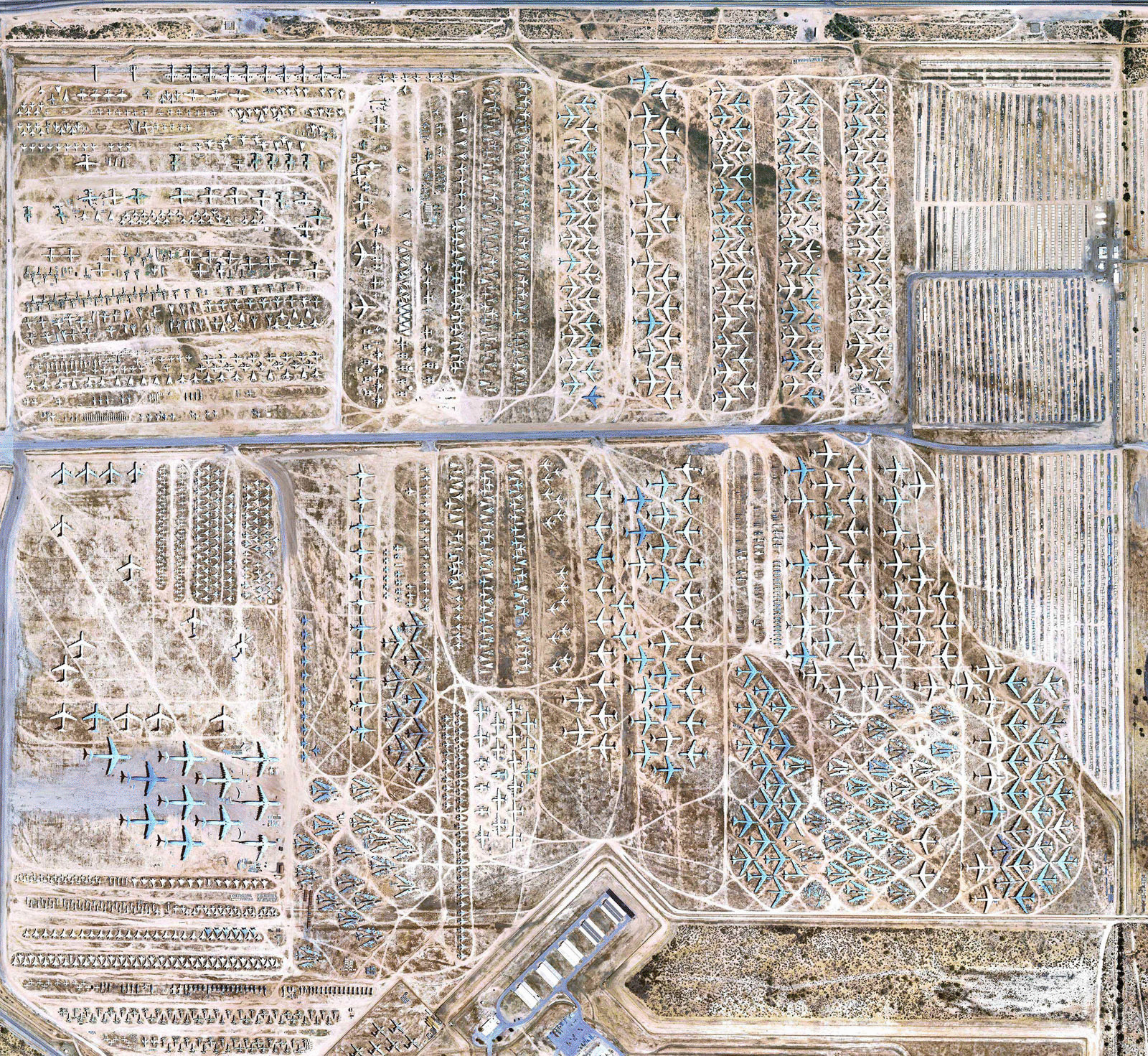 2,600-acre "Boneyard" airplane graveyard at Davis-Monthan Air Force Base, AZ