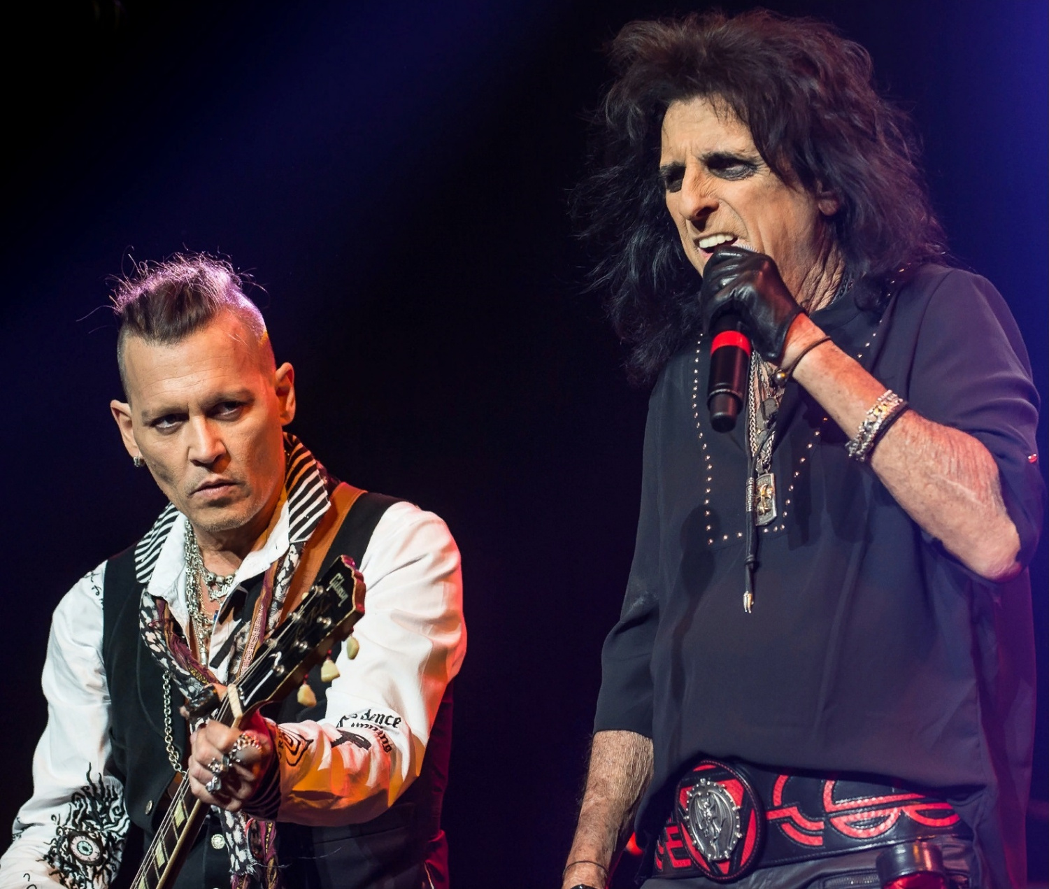 Johnny Depp and Alice Cooper of the really accurately named band, Hollywood Vampires