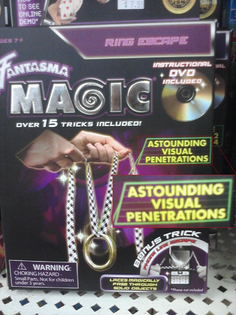 I found this at K Mart and thought it was worth posting. I want "Amazing Visual Penetrations" every time. 