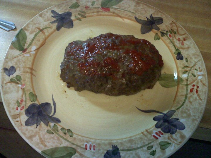 Glass covered meat loaf