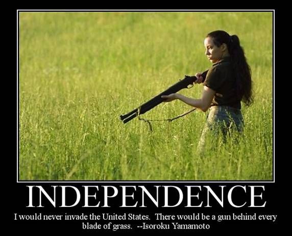 During WWII the Japanese decided not to invade  America  because they knew most Americans were ARMED!