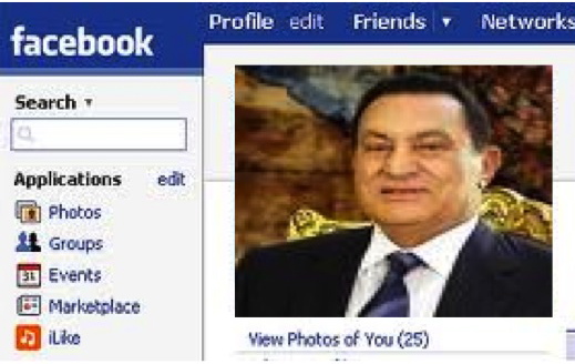 Mubarak facebook page
