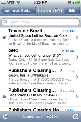 So I was going through my emails on my iphone when I noticed what appears to be a subtle advertising of Texas de Brazil's seedy side of the meat packing business.