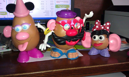 A family of Mr. Potato Heads I built with my kids.