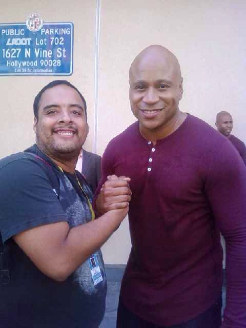 Me with LL Cool J at Hollywood filming NCIS: Los Angeles