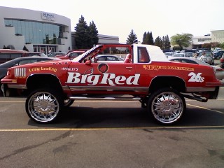 "Big Red" chewing gum themed car.