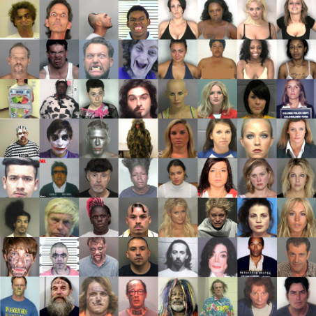 A photo compilation of 64 of the greatest mugshots of all time.