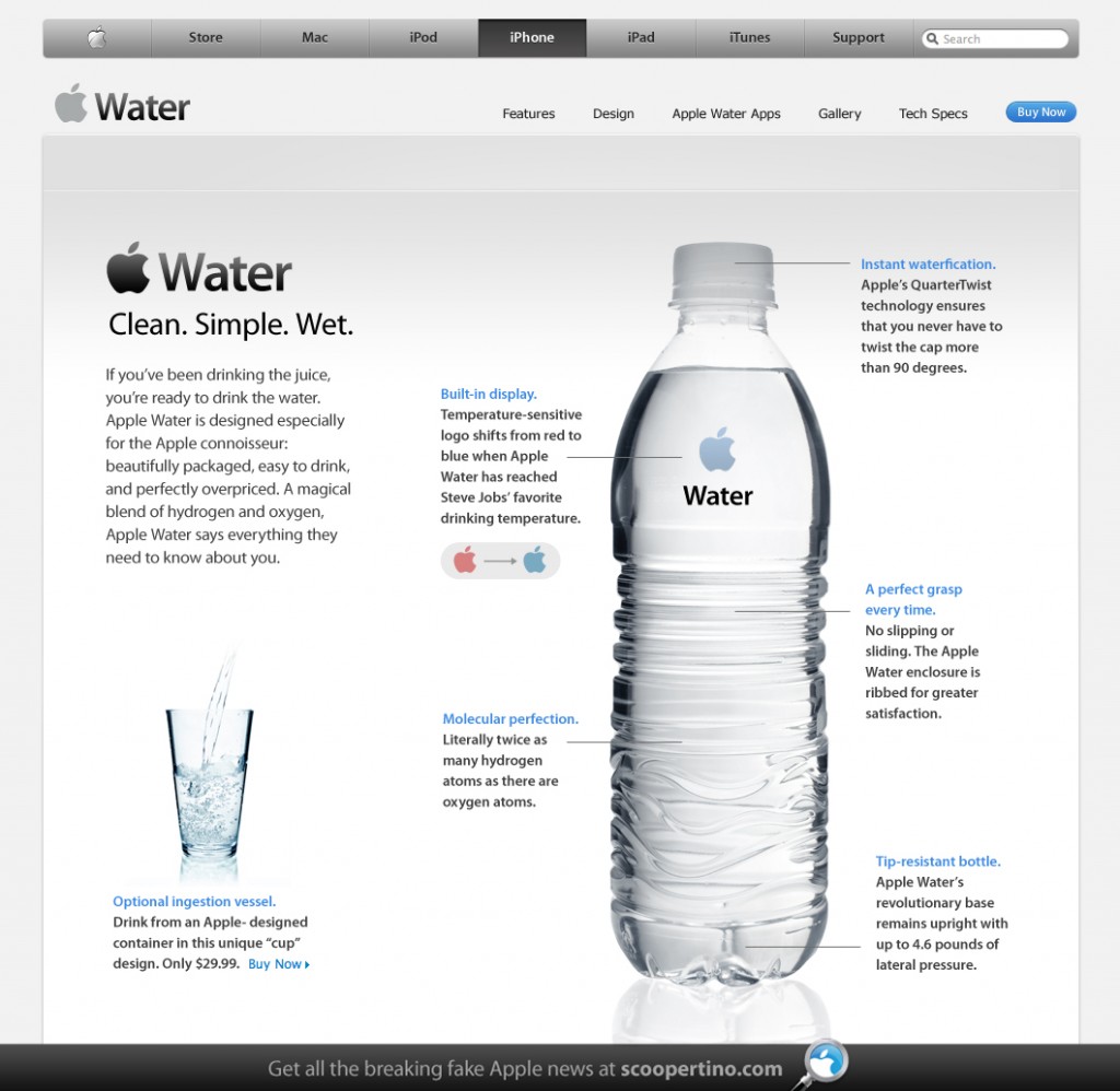 This is the exact water Steve Jobs drinks! Perfect to the last molecule. 