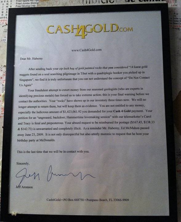 The best rejection letter I've ever seen! Hilarious!