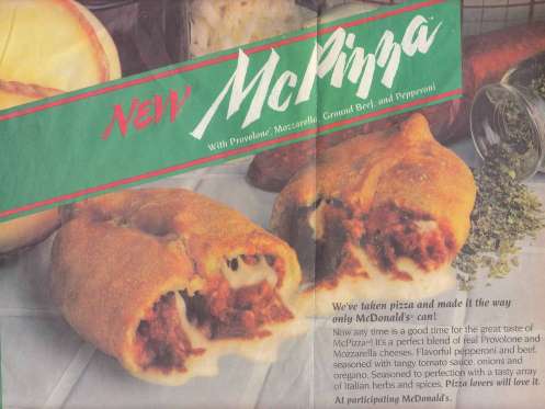 McDonald's developed new pizza items in the late 1980s but the items took longer to make than the staple items. Consumers would also rather go to McDonald's for burgers and fries.