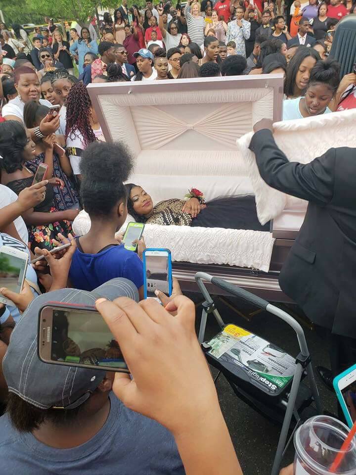 Overly Dramatic Chick Shows Up To Her Prom In A Casket