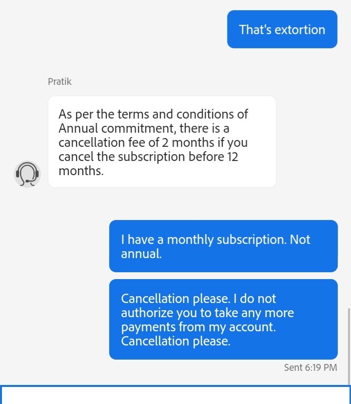 Me trying to cancel a subscription to Adobe