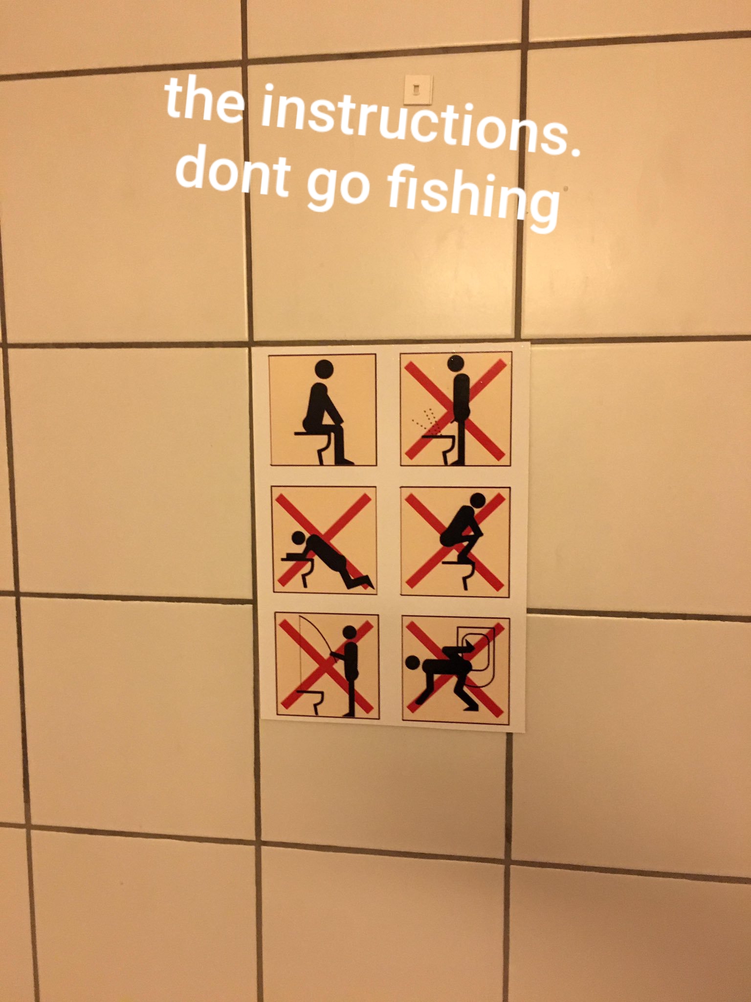 japanese bathroom signs - the instructions dont go fishing x