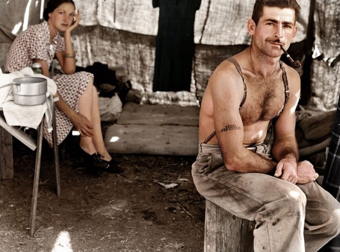 Unemployed Lumber Worker and His Wife, circa 1939
