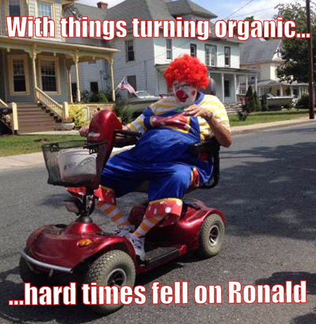 Ronald falls on hard times