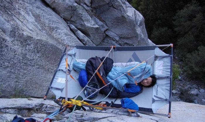 Extreme mountain camping