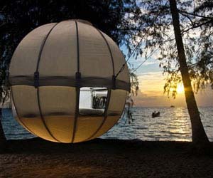 Hangout Cocoon 7,991.00 This hangout cocoon is perfect for the modern Tarzan man, and is a fun and mobile alternative to building a traditional tree house in your backyard. Suspended by nearby trees, the cocoon is perfect for relaxing at the beach, or even sleeping off the floor while camping.