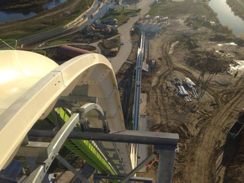 the view from the top of the tallest water slide ever, it will be ready for next year, no worry's