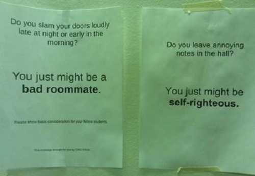 Funny roomate notes.... Let the games begin!