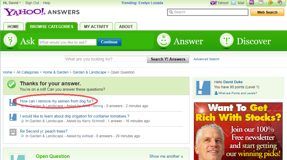 Yahoo answers fail - Picture | eBaum's World